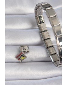 316L Steel Silver Color Shaking Notebook Figure Nomination Charm