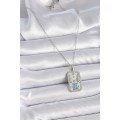 316L Steel Silver Color Chain Gemini Zircon Stone Women s Necklace