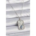316L Steel Silver Color Chain Aquarius Zircon Stone Women s Necklace 316L Steel Silver Color Chain Aquarius Zircon Stone Women s Necklace
