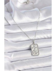 316L Steel Silver Color Chain Cancer Zodiac Sign Women's Necklace with Zircon Stone