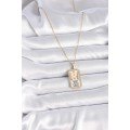 316L Steel Gold Color Chain Gemini Zircon Stone Women s Necklace