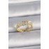 Brass Gold Color Adjustable Zircon Stone White Enamel United Ring Model Women's Ring