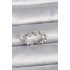 Brass Silver Color Adjustable Pearl Heart Model Women's Ring