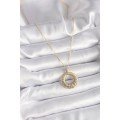 316L Steel Gold Color Chain Silver Zircon Stone Circle Model Women s Necklace