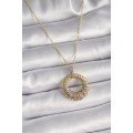 316L Steel Gold Color Chain Silver Zircon Stone Circle Model Women s Necklace