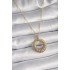 316L Steel Gold Color Chain Silver Zircon Stone Circle Model Women's Necklace