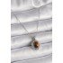 316L Steel Silver Color Chain Amber Bead Model Women's Necklace