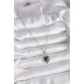 316L Steel Silver Color Chain Lock Heart Amber Bead Model Women s Necklace 316L Steel Silver Color Chain Lock Heart Amber Bead Model Women s Necklace