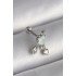 316L Steel Silver Color White Enamel Heart Dangle Zircon Stone Detail Tragus Piercing