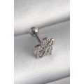 316L Steel Silver Color Zircon Stone Infinity Detail Tragus Piercing