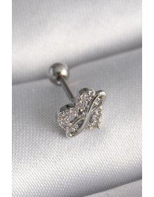 316L Steel Silver Color Zircon Stone Infinity Detail Tragus Piercing