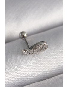316L Steel Silver Color Zircon Stone Wing Tragus Piercing
