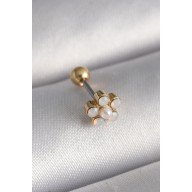 316L Steel Gold Color Zircon Stone Flower Model Tragus Piercing