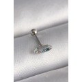 316L Steel Silver Color Tragus Piercing with Blue Zircon Stone 316L Steel Silver Color Tragus Piercing with Blue Zircon Stone