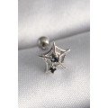 316L Steel Silver Color Black Zircon Stone Detail Spider Web Model Tragus Piercing 316L Steel Silver Color Black Zircon Stone Detail Spider Web Model Tragus Piercing