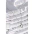 316L Steel Silver Color Square Locket Heart Zircon Stone Processing Women s Necklace