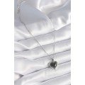 316L Steel Silver Color Green Enameled Heart Model Women s Necklace