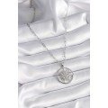 316L Steel Silver Color Zircon Stone Sun Medallion Model Women s Necklace