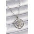 316L Steel Silver Color Zircon Stone Sun Medallion Model Women's Necklace