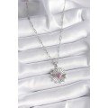 316L Steel Silver Color Pink Zircon Stone Heart Engraved Medallion Model Women s Necklace