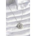 316L Steel Silver Color Zircon Stone 12 Zodiac Medallion Model Women s Necklace