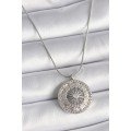 316L Steel Silver Color Zircon Stone 12 Zodiac Medallion Model Women s Necklace