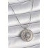316L Steel Silver Color Zircon Stone 12 Zodiac Medallion Model Women's Necklace