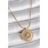 316L Steel Gold Color Zircon Stone 12 Zodiac Sign Medallion Model Women's Necklace