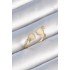 Brass Gold Color White Enamel Heart Model Women's Ring