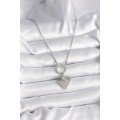 316L Steel Silver Color Ball Chain Zircon Stone Triangle Model Women s Necklace
