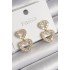 Brass Gold Color Zircon Stone Dangle Heart Model Women's Earrings