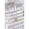 316L Steel Gold Color Chain Zircon Stone Detailed Heart Model Infinity Detail Women s Necklace