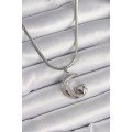 316L Steel Silver Color Italian Chain Zircon Stone Halil Figure Heart Detail Women s Necklace 316L Steel Silver Color Italian Chain Zircon Stone Halil Figure Heart Detail Women s Necklace