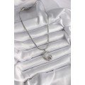 316L Steel Silver Color Italian Chain Zircon Stone Halil Figure Heart Detail Women s Necklace 316L Steel Silver Color Italian Chain Zircon Stone Halil Figure Heart Detail Women s Necklace