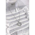316L Steel Silver Color Chain Zircon Stone Detailed Convex Ring Model Women s Necklace