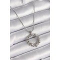 316L Steel Silver Color Chain Zircon Stone Detailed Convex Ring Model Women s Necklace