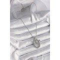 316L Steel Silver Color Zircon Stone Drop Model Women s Necklace