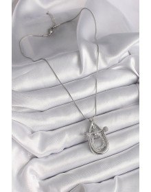 316L Steel Silver Color Zircon Stone Drop Model Women's Necklace