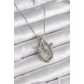 316L Steel Silver Color Zircon Stone Drop Model Women s Necklace