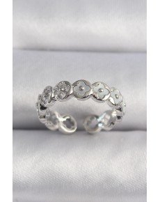 Brass Silver Color White Pearl Clover Model Women's Ring Brass Silver Color White Pearl Clover Model Women's Ring
