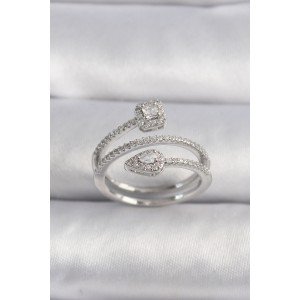 Brass Silver Color Zircon Stone Arrow Model VIP Series Women's Ring Brass Silver Color Zircon Stone Arrow Model VIP Series Women's Ring