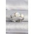Brass Silver Color Zircon Stone Detailed White Pearl VIP Series Women's Ring