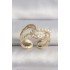 Brass Gold Color Zircon Stone Pearl Detail VIP Series Women's Ring