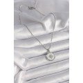 316L Steel Silver Color Chain White Pearlescent Zircon Stone Star Engraved Model Women s Necklace