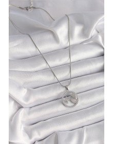 316L Steel Silver Color Chain Zircon Stone Star Medallion Model Women's Necklace
