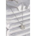 316L Steel Silver Color Chain Zircon Stone Detailed White Pearlescent Moon Star Engraved Women s Necklace