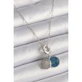 316L Steel Silver Color Chain Zircon Stone Processed Blue Silvery Women s Necklace