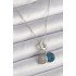 316L Steel Silver Color Chain Zircon Stone Processed Blue Silvery Women's Necklace