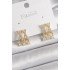 Brass Gold Color Zircon Stone X Model Dangle Detail Women's Earrings