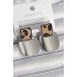 Brass Silver Color Square Plate Leopard Pattern Women's Earrings